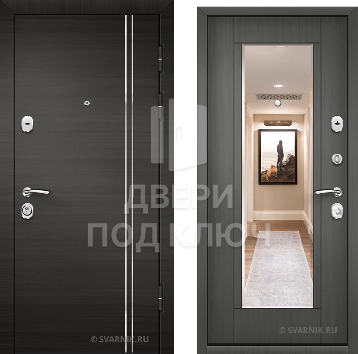 Входная дверь с зеркалом в офис ДПК-10426