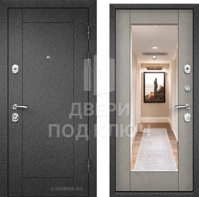 Накладная железная дверь с замком и порошковым напылением ДПК-4402